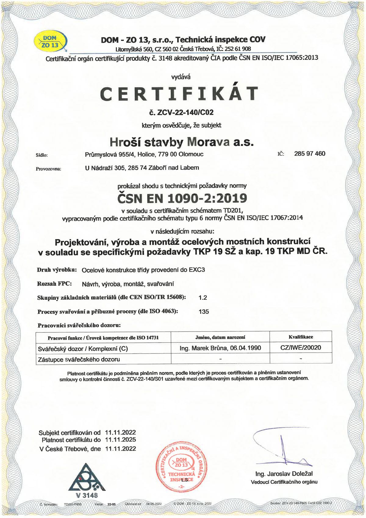 Certifikat 1090 2 2019