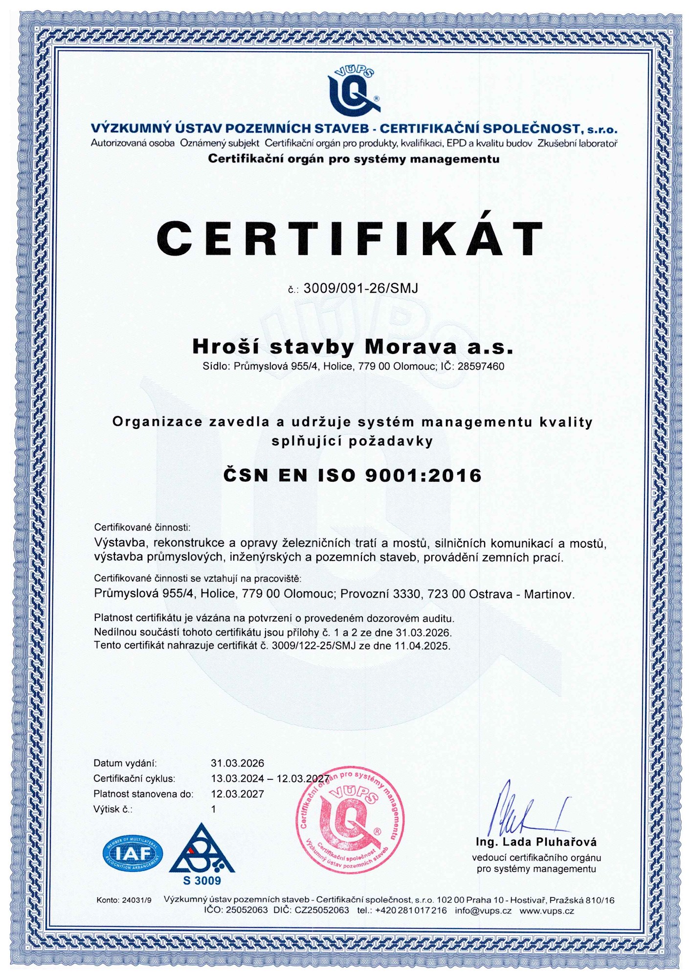 3009 091 26 SMJ Hroší Stavby Morava Stránka 1